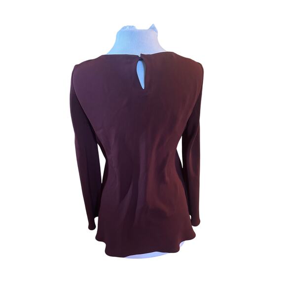 Women S Lafayette 148 New York 100% Silk Long Sleeved Purple Blouse Shirt Top - Picture 4 of 6